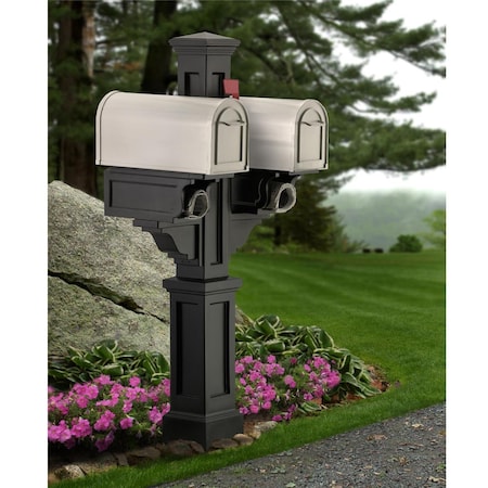 Lawnitator 5811B Rockport Double Mailbox Post- Black LA2621737